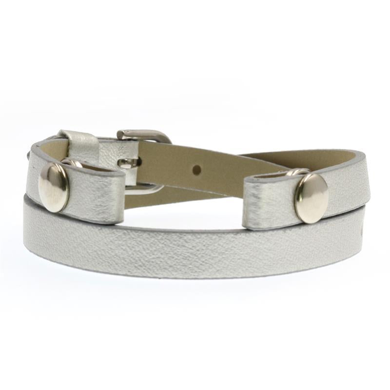 Leather Double Section Wrist Strap Bright Color Bracelet