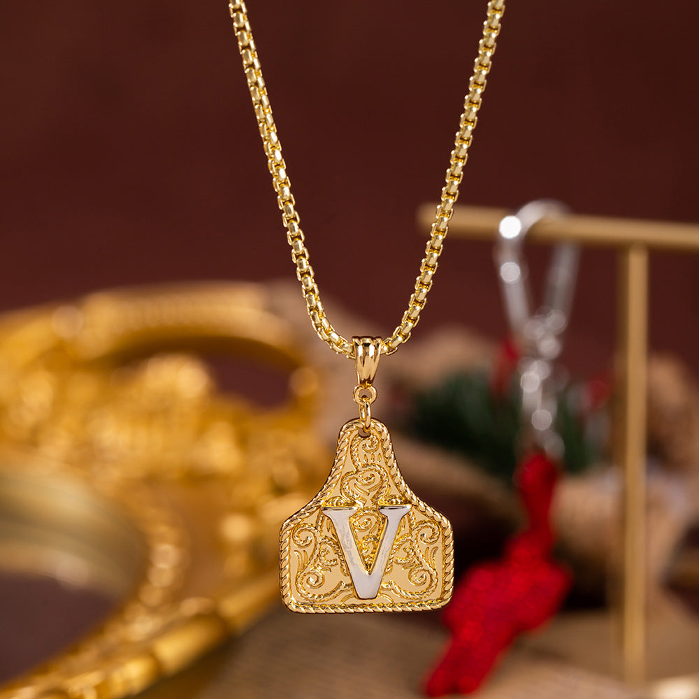 Women's Fashion English Letters Electroplated Copper For Design Personalized Clavicle Necklace