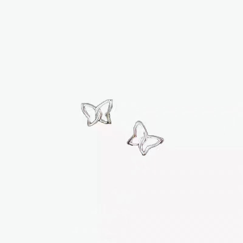 Sier Female Summer Niche Temperament Butterfly Earrings