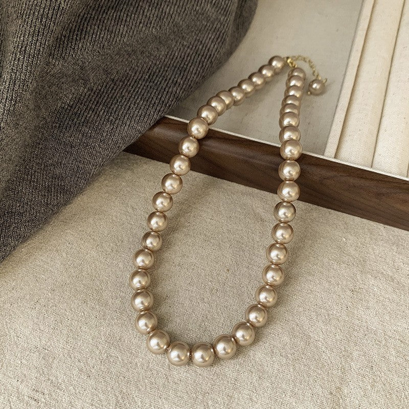 French Laziness Pearl Female Niche High Necklaces