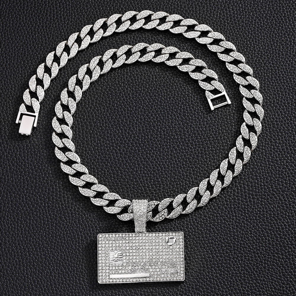 Hip Hop Cool Full Diamond Bank Card Street Necklace