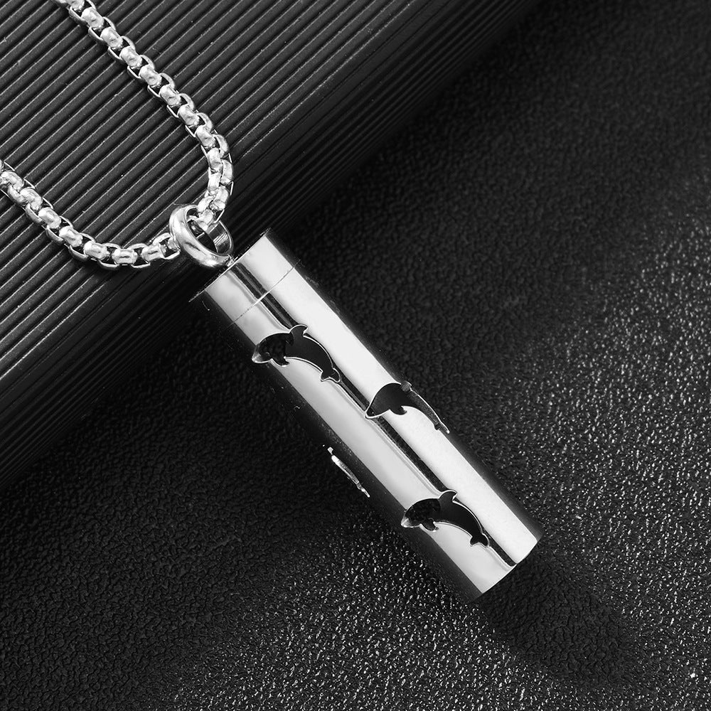 Women's & Men's Titanium Steel Perfume Aroma Diffuser Essential Oil Box Pendants