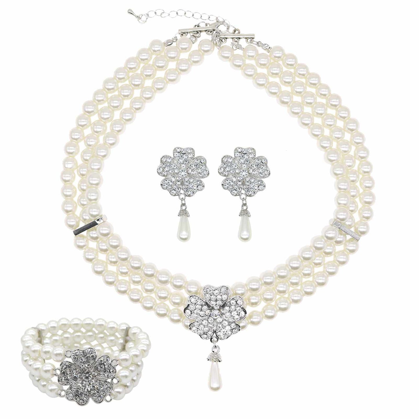 Audrey Hepburn Bride Rhinestone Big Crystal Necklaces
