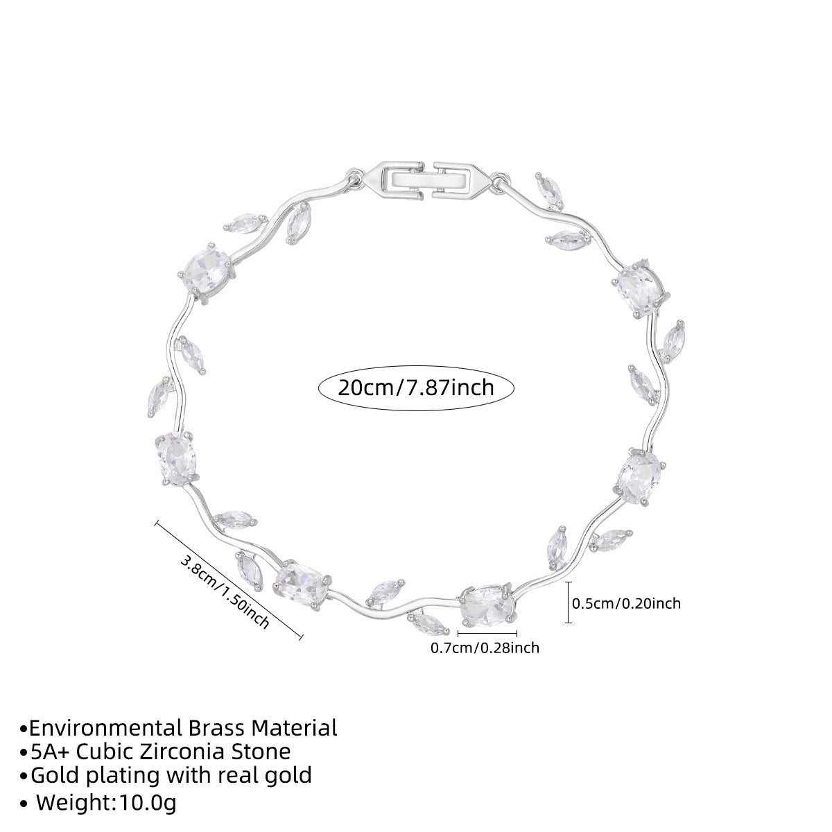 Luxury Style Quality Light Full Diamond Bracelet