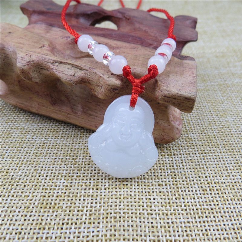 Women's & Men's Of Maitreya Buddha Activity Gift Glass Ornament Necklaces