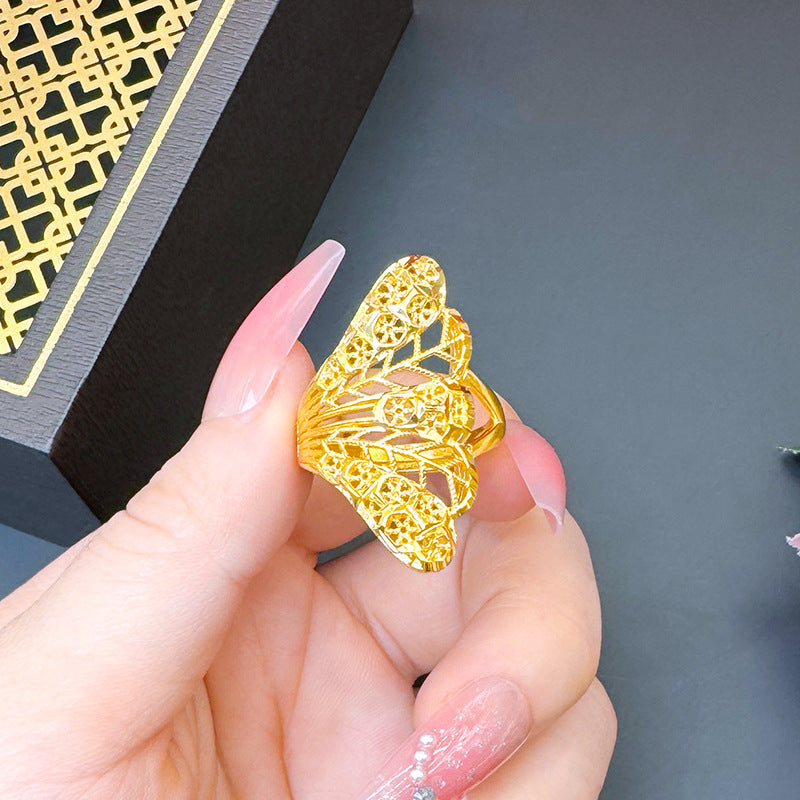 Women's Advanced Design Exaggerated Opening Real Bronze Rings
