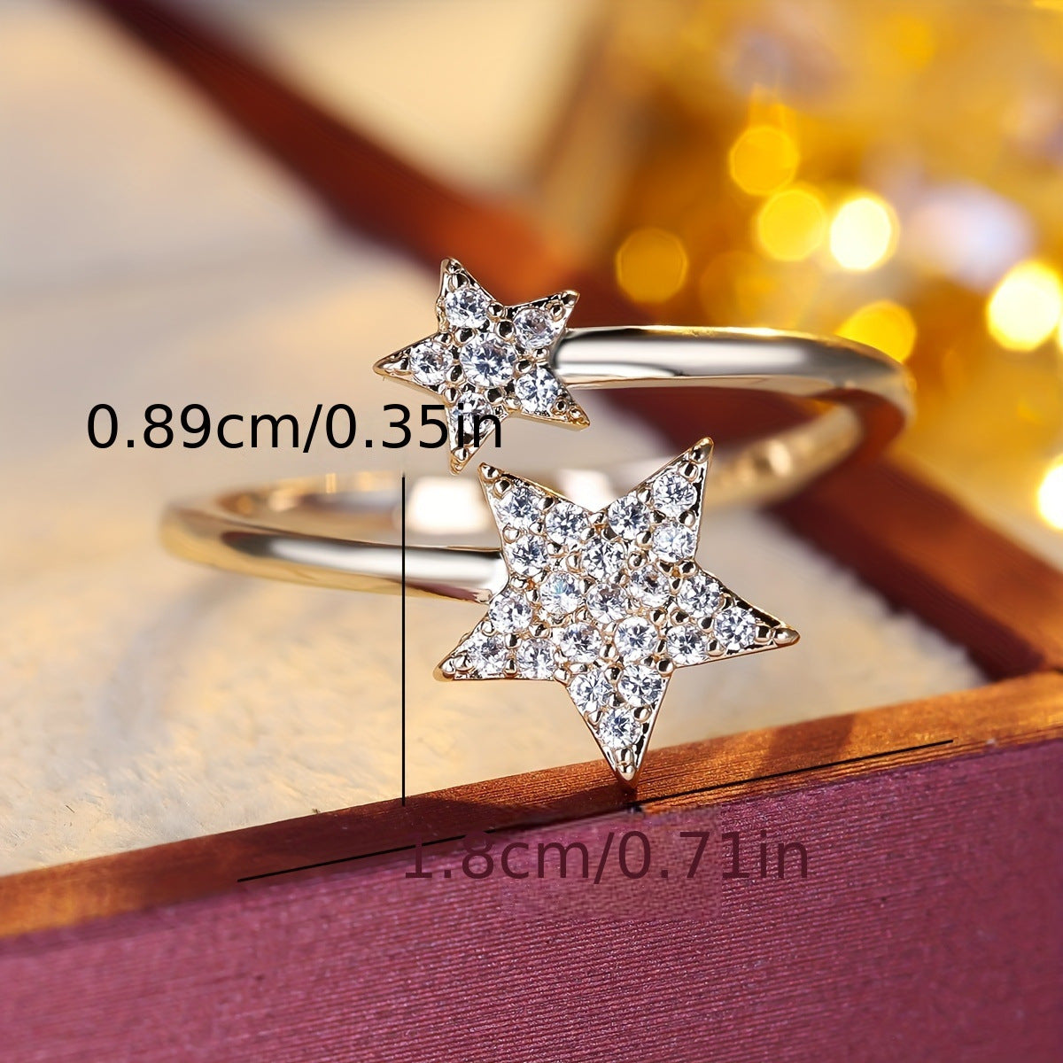 Trendy Fashion Joker Meteor Star Zircon Personality High Sense Asterism Rings