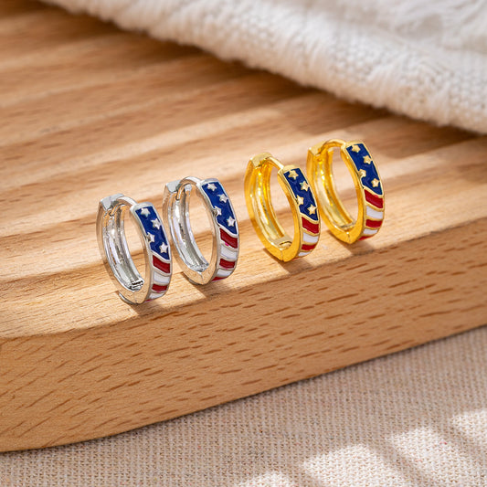 French Retro Fashion Creative Color Summer Metal Ear Buckle