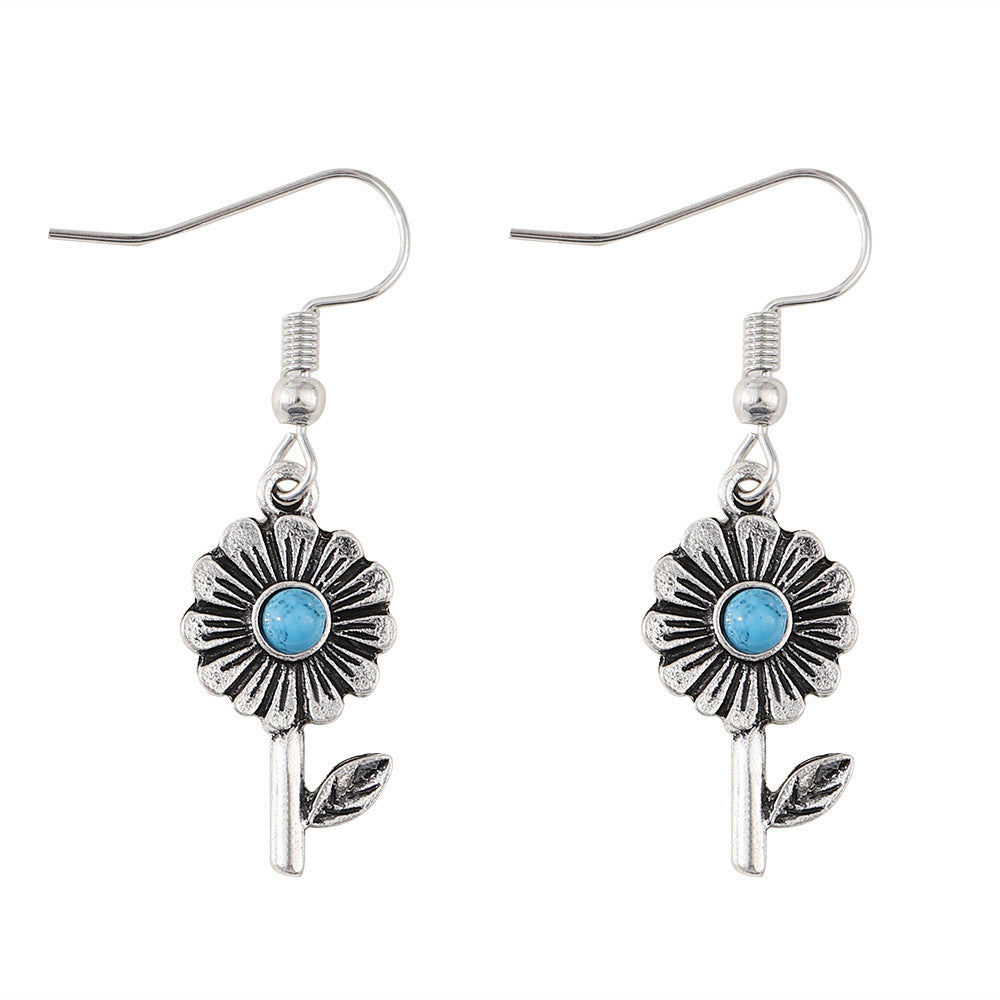 Women's Multiple Options Bohemian Ethnic Turquoise Eardrops Combination Earrings