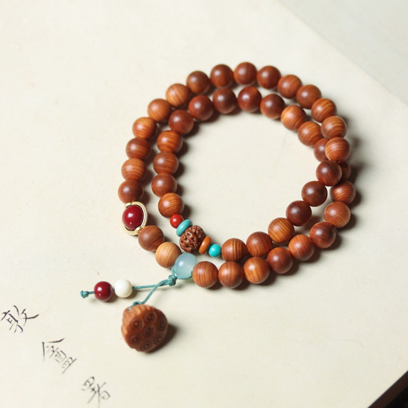 Women's & Men's Material Thuja Rosary Boxwood Lotus Seedpod Buddha Bracelet