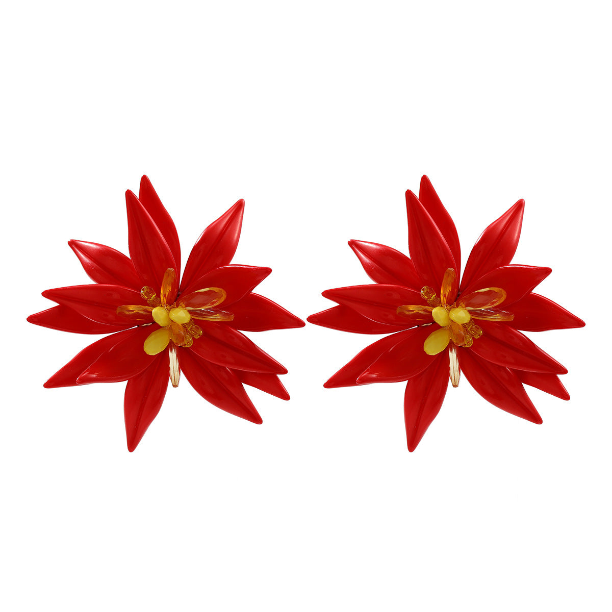 Z High-key Dignified Style Multicolor Flower Earrings