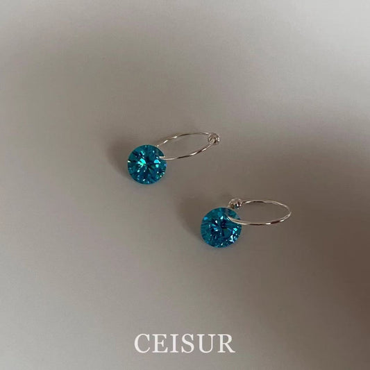 Women's Personality Cold Feeling Shiny Diamond Simple Design Earrings