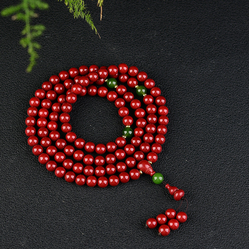 Purple Gold Sand Cinnabar Bead Low Bracelet