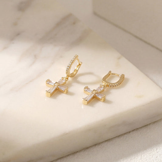Small Cross Eardrop Personality Sweet Cool Fashion High Ear Buckle
