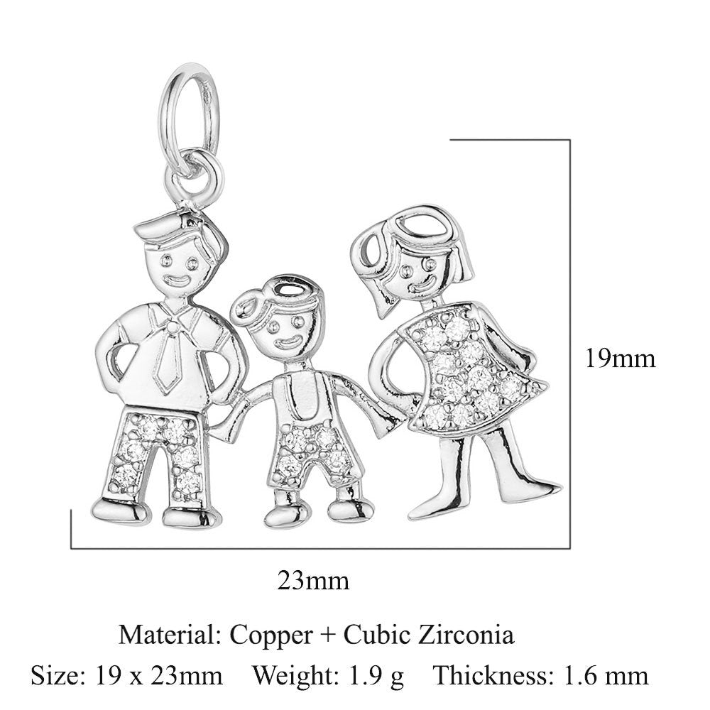 Boy Butterfly Love Copper Zircon Ornament Accessories Pendants