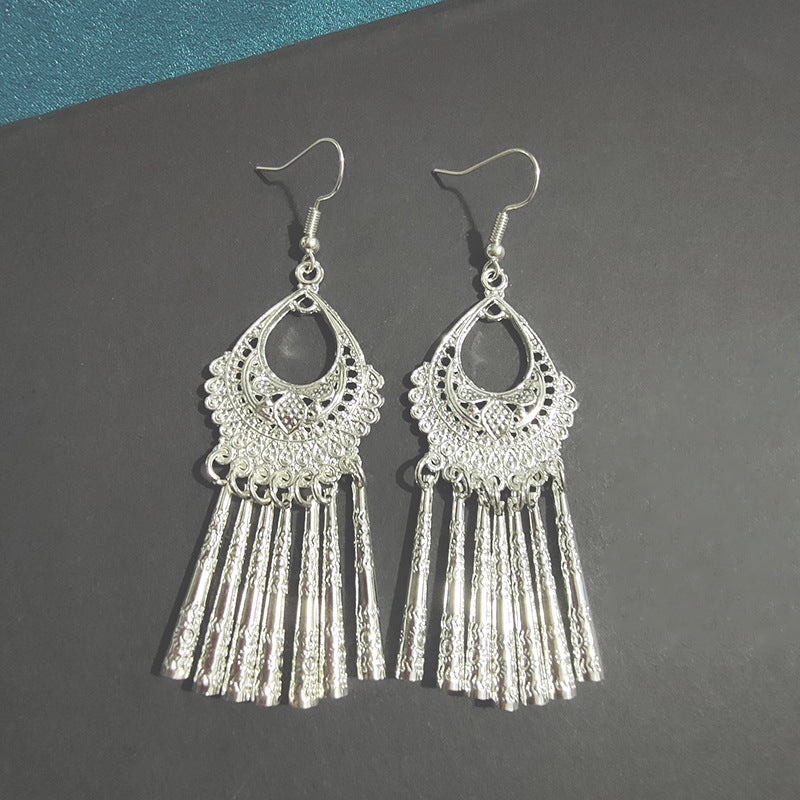 Chinese Lady Long Tassel All Match Earrings