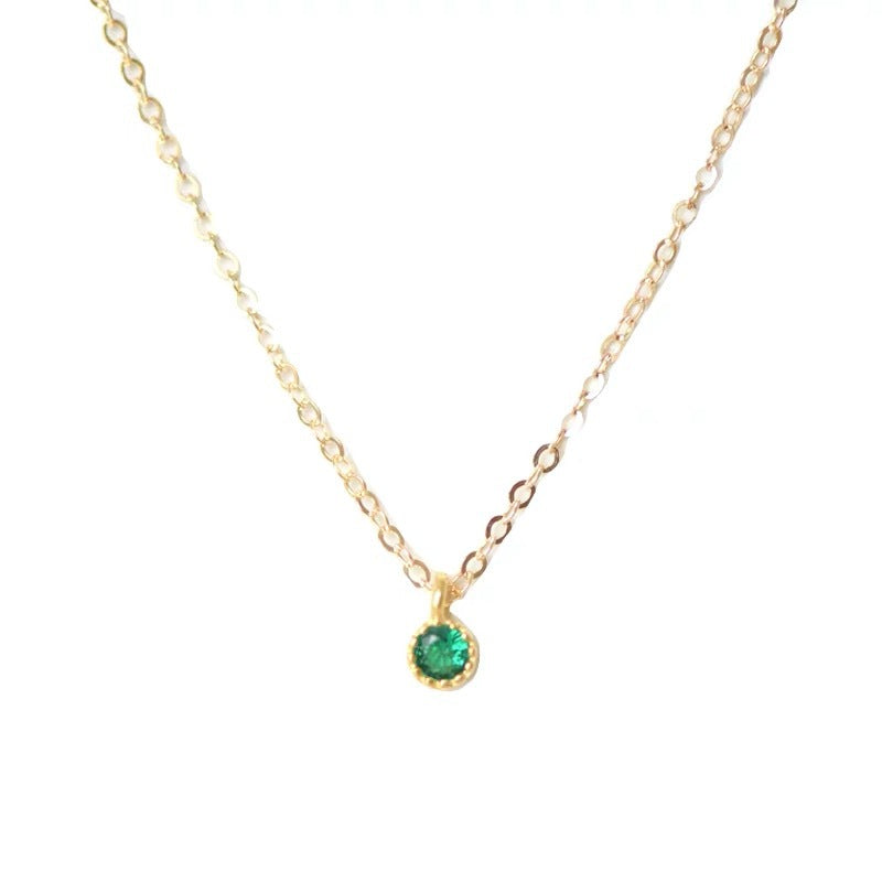 Women's Sterling Sier Gold-plated Mild Luxury Retro Emerald Necklaces