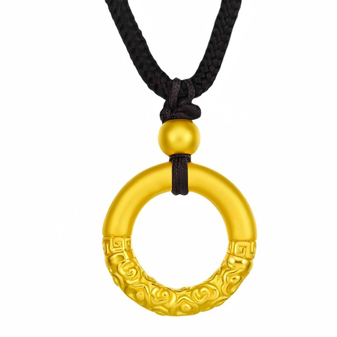 Boutique Alluvial Gold Hoop Circle Braiding Pendants