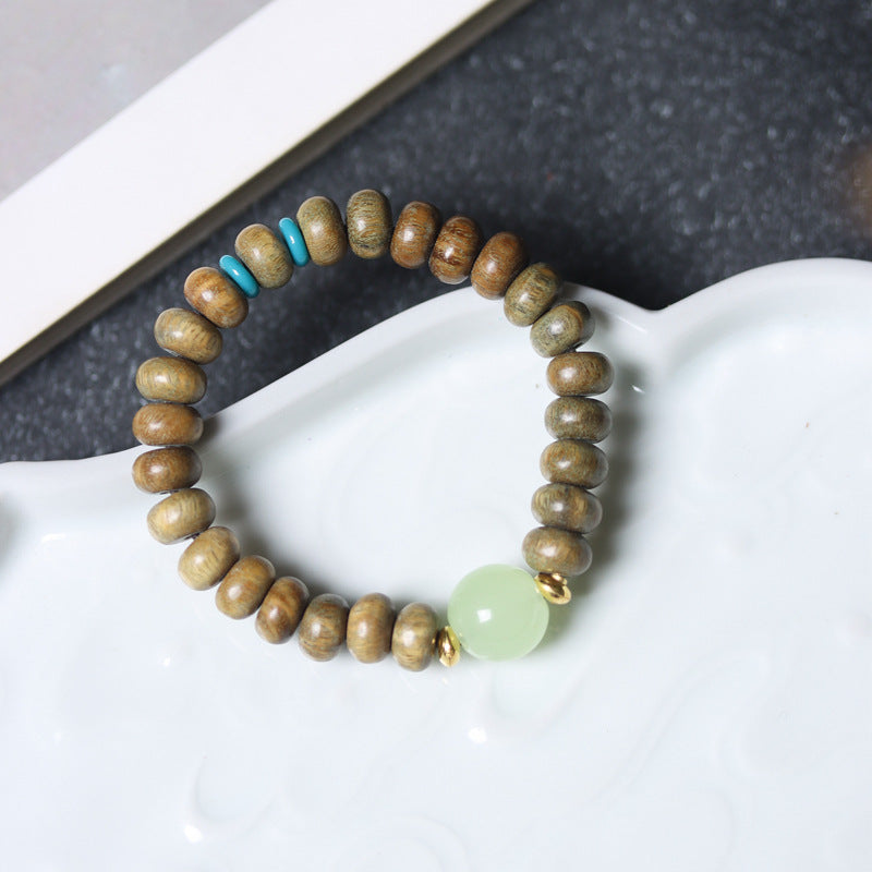Men's Abacus Beads Night Moonstone Jade Sandalwood Bracelet