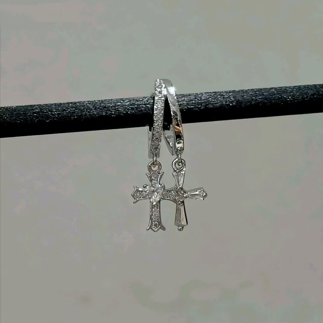 Unique Double Layer Cross Vintage Sweet Cool Personality Ear Earrings