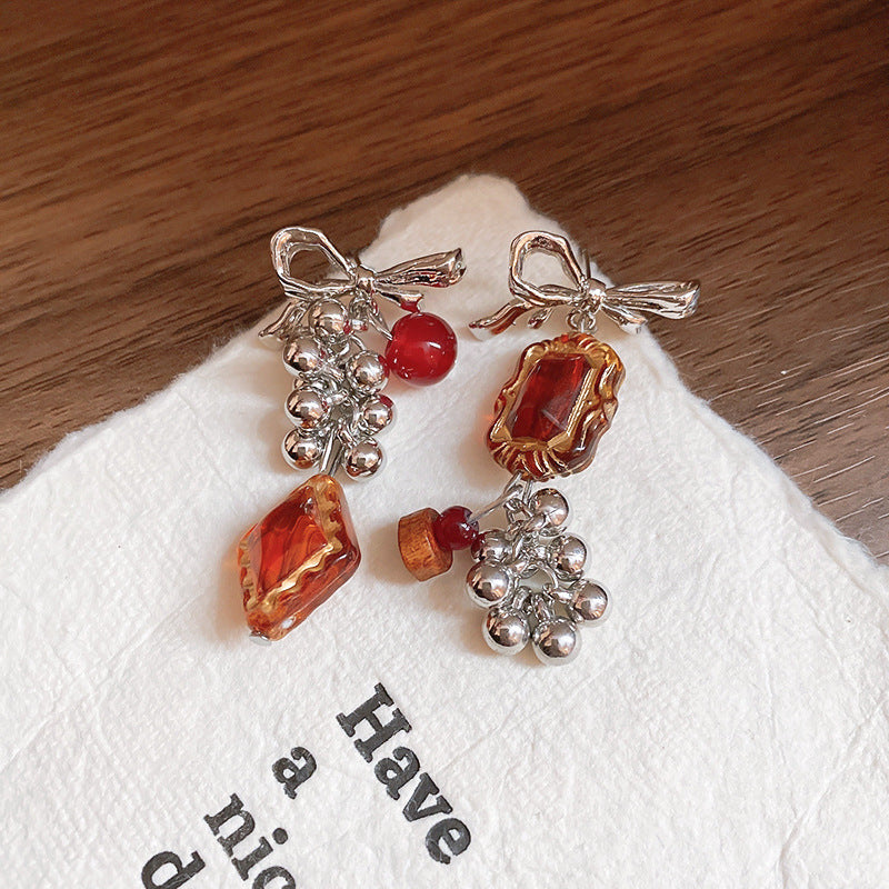 Cheese Pleated Fashionable Casual Style Ear Hook Earrings