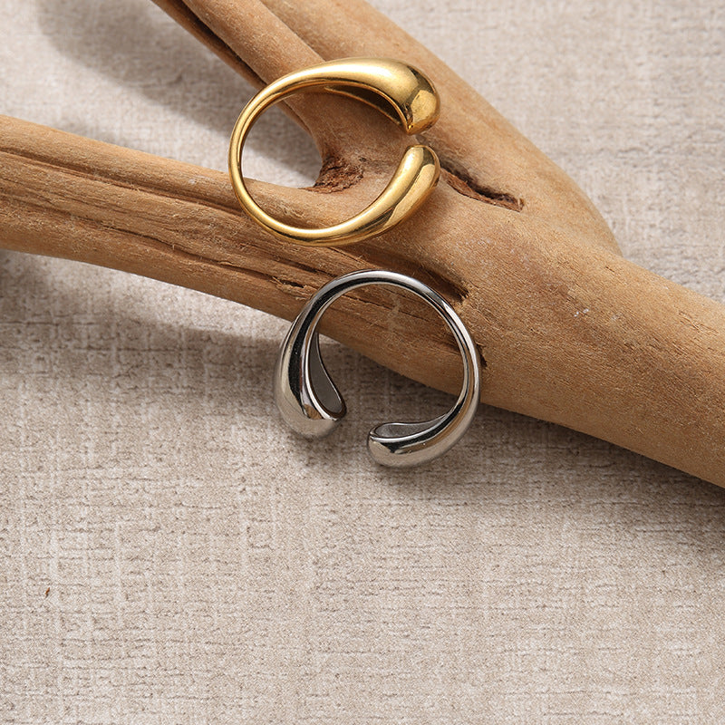 Steel Niche Short Stout High Low Adjustable Opening Titanium Ring