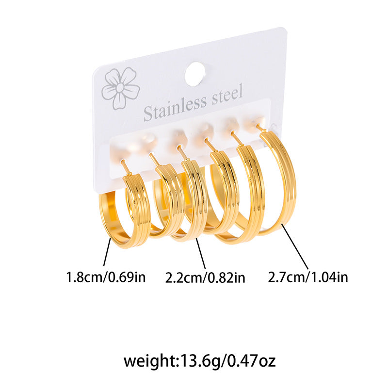 Women's & Men's Unique Gold-plated Stainless Steel For Simple Graceful Stud Earrings