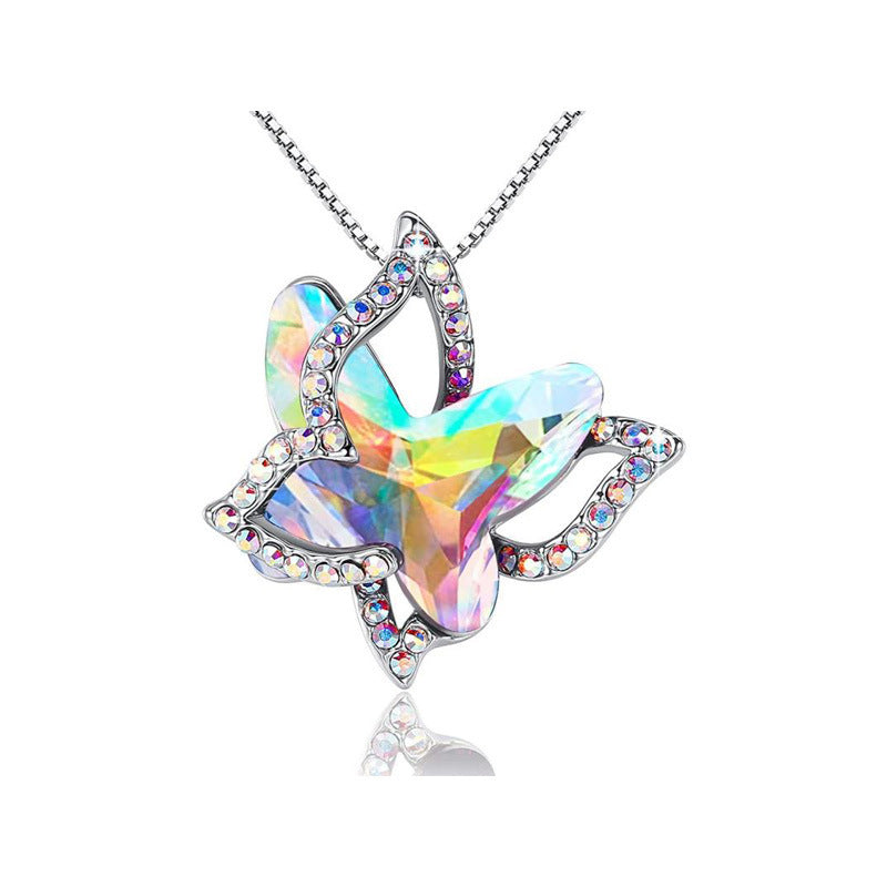 Women's Alloy Birthday Stone Crystal Animal Butterfly Necklaces