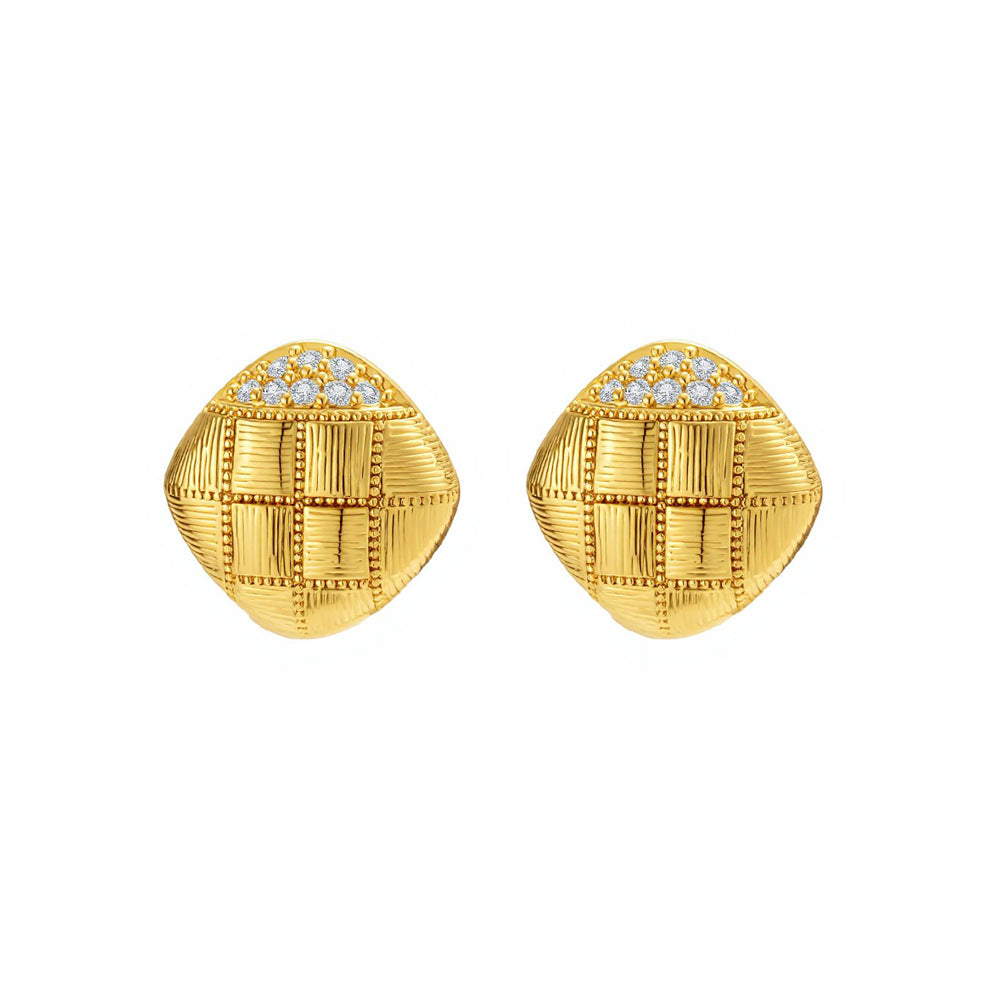 Woven Drop Shape Niche Retro Exquisite Geometric Simple Light Stud Earrings