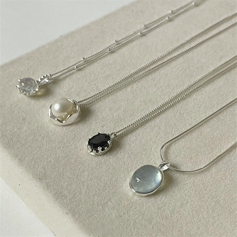 Women's Everyday Joker Sterling Sier Aquamarine Butterfly Necklaces