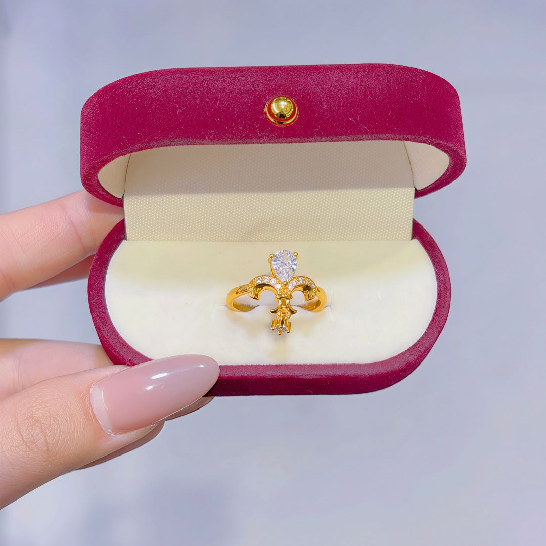 Women's Alluvial Gold Retro Affordable Luxury Design Brass Plated Fashion Ring