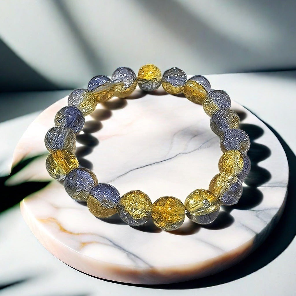 Purple Brushed Floral Beads Female Hand Toy Bracelet