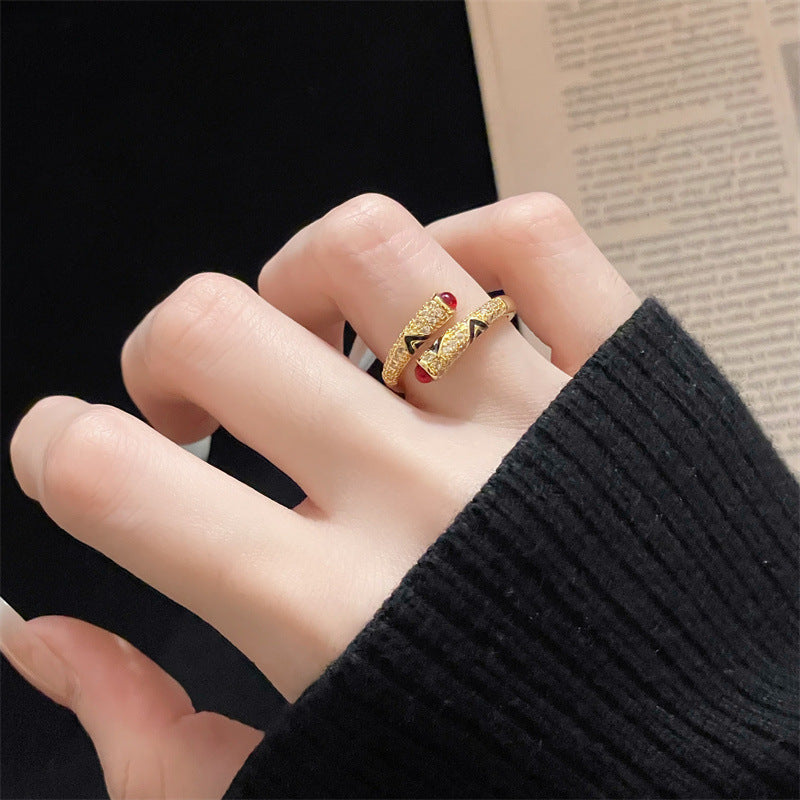 Ethnic Style Retro Color Enamel Drop Rings