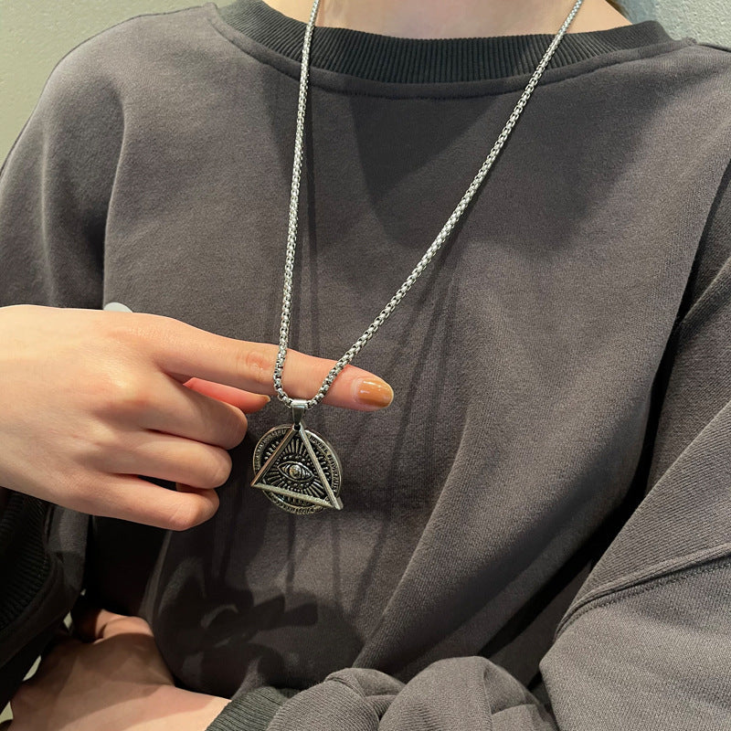 Men's Hop Trendy Cool Letter Korean Style Sweater Chain Necklace