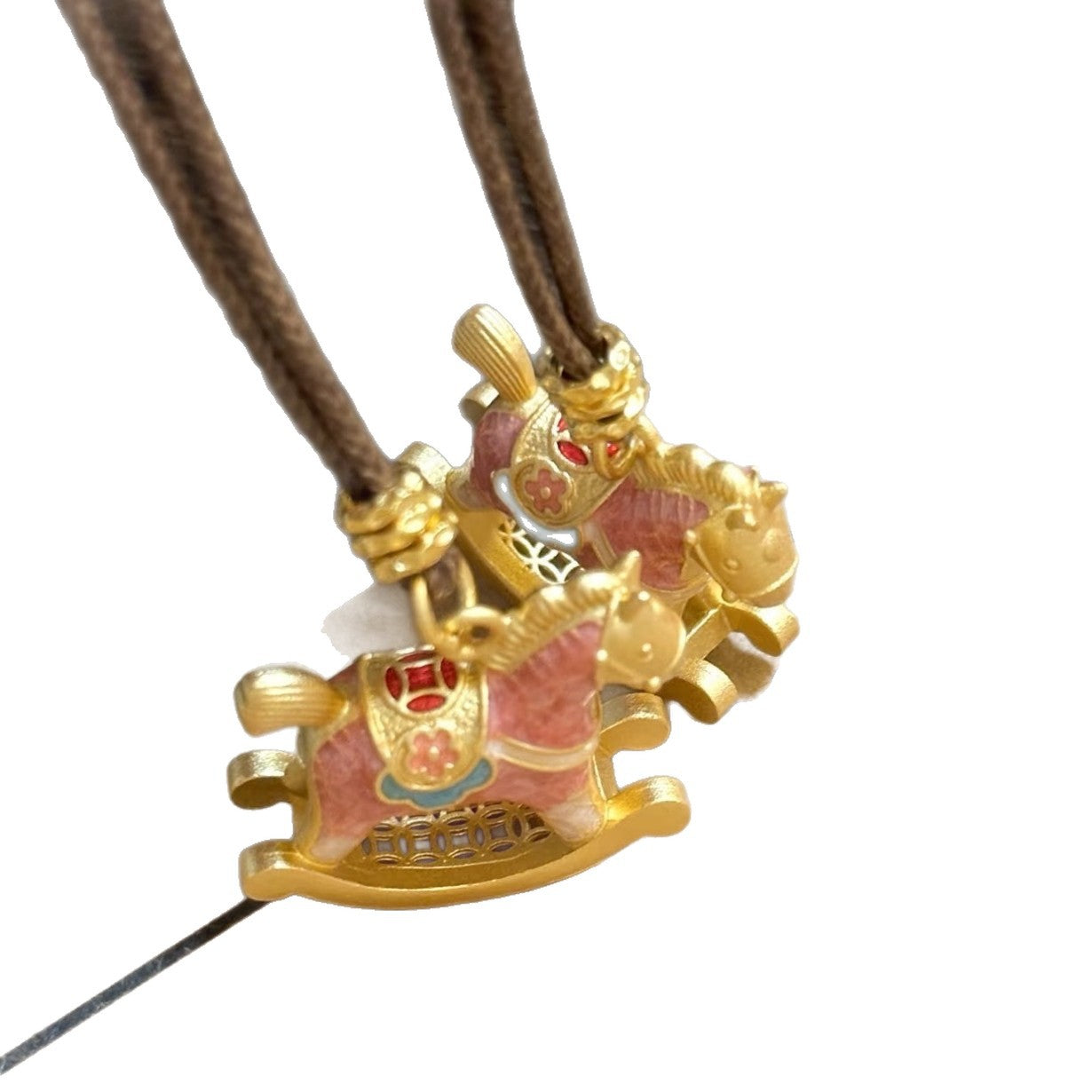 Cute Pink Blue Wooden Copper Coin Sweater Long Female Accessory Necklace