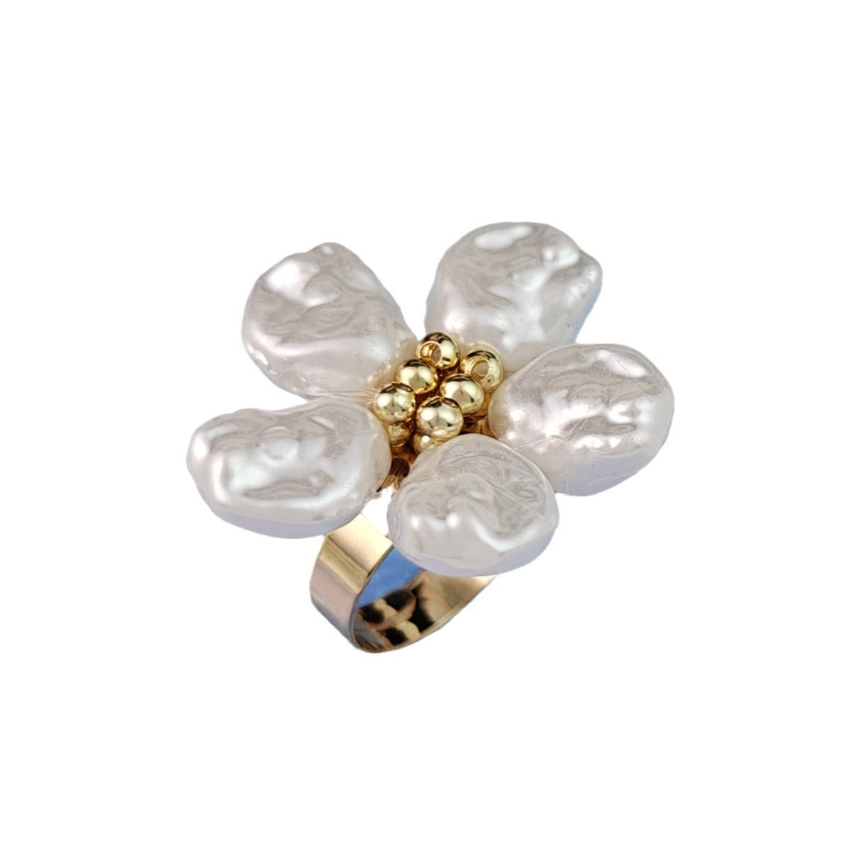 Women's Elegant Pearl Flower Design High-grade Opening Adjustable Index Rings