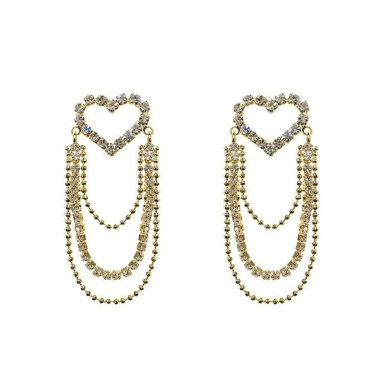 Women's Love Fairy Niche High-grade Light Luxury Tassel Stud Earrings