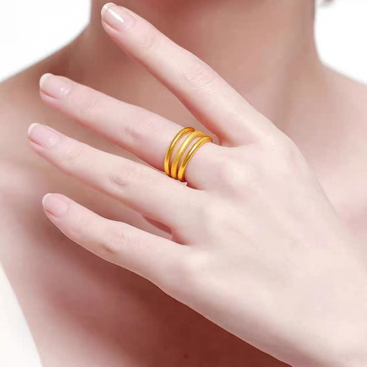 Women's & Men's Gold Pure Copper Plated Ancient Heritage Simple Rings