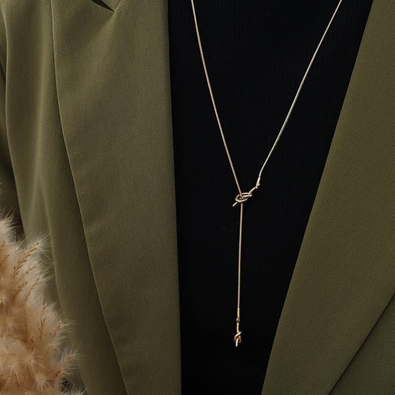 Luxury Fashion Cold Style Long Sweater Chain Minimalist Necklace
