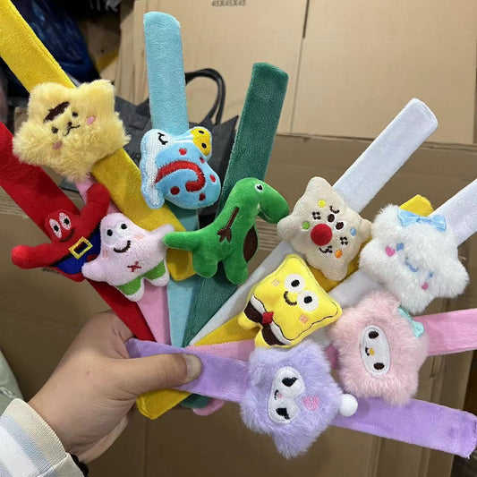 Children's Plush Cartoon Pop Cute Couple Female Slap Bracelet