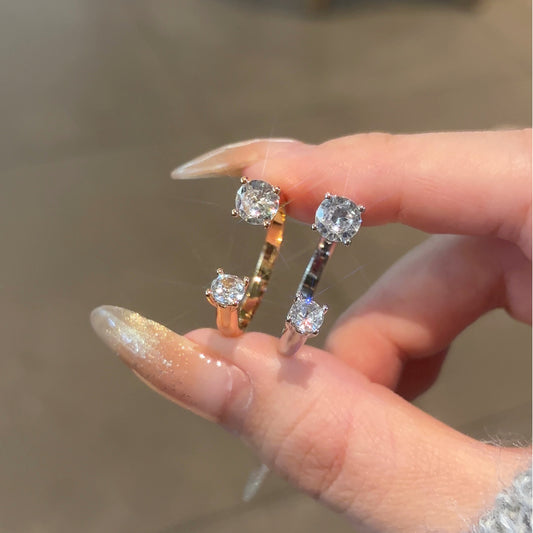 Rhinestone Fingertip Female Style Simple Cold Ring