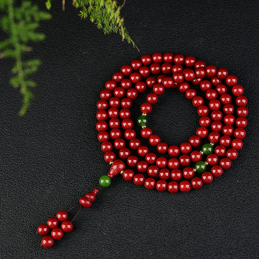 Purple Gold Sand Cinnabar Bead Low Bracelet