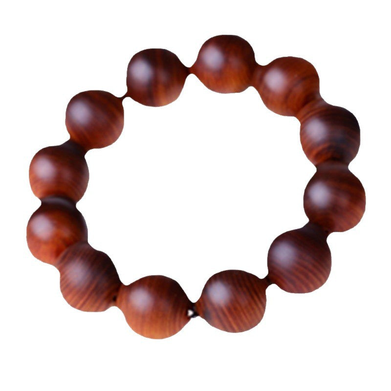 Black Oil High Density Wooden Prayer Beads Gentiana Pattern Bracelet