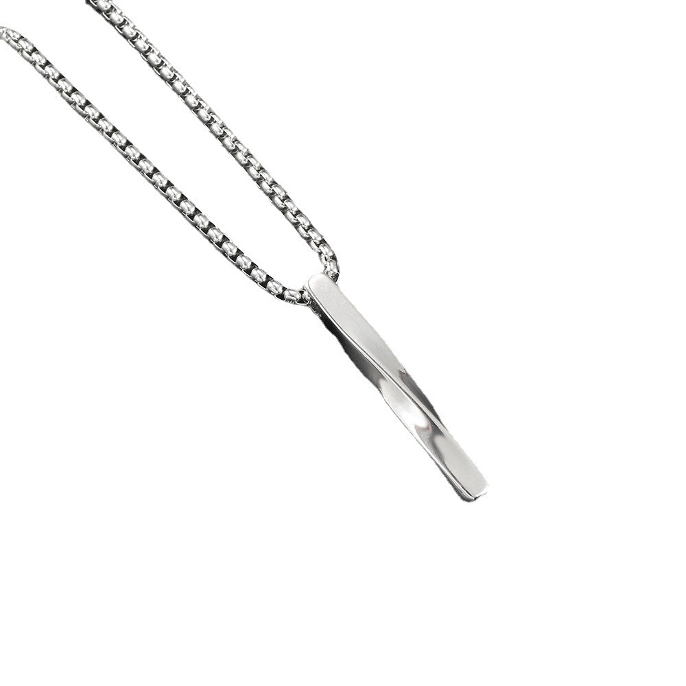 Men's Street Titanium Steel Trendy Spiral Minimalist Style Necklaces