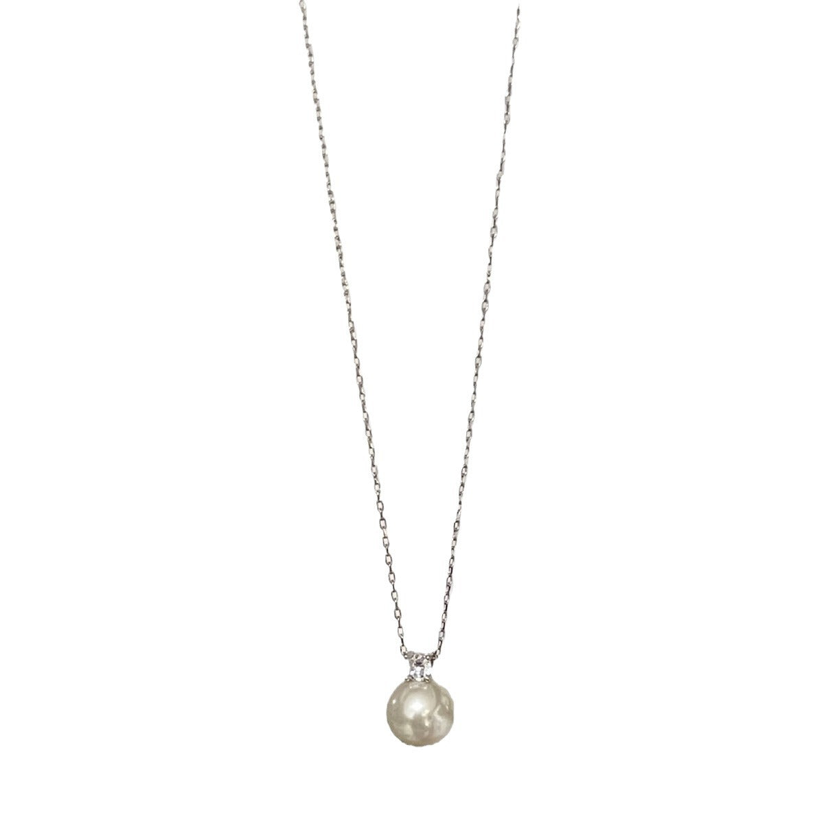 Sterling Sier Diana Perfect Circle Pearl Female Light Necklaces