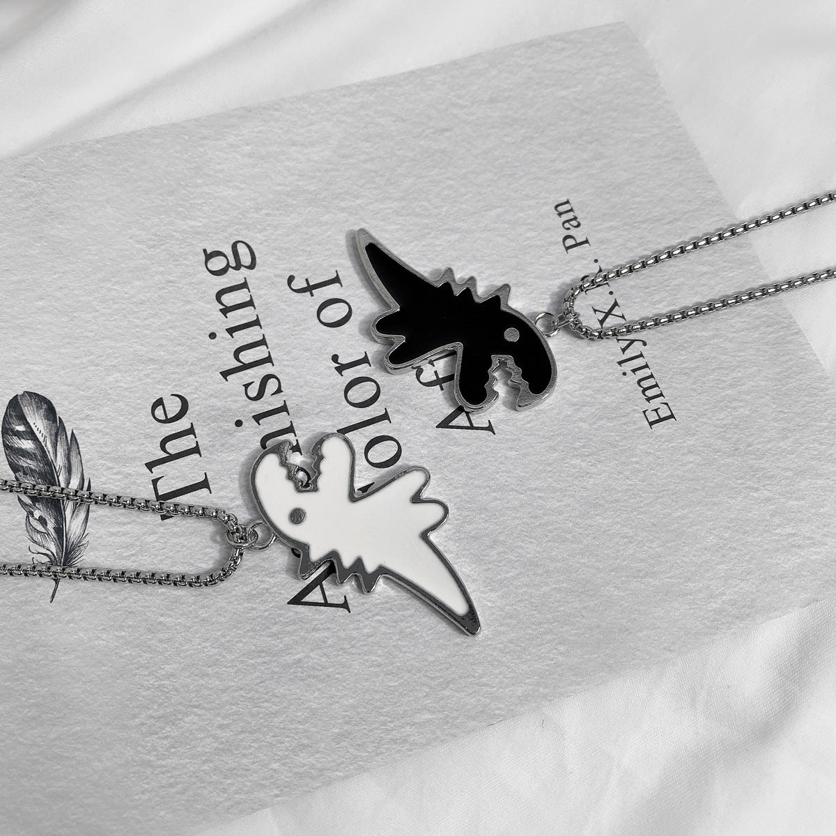 Style Cute Cartoon Dinosaur Titanium Steel Necklaces