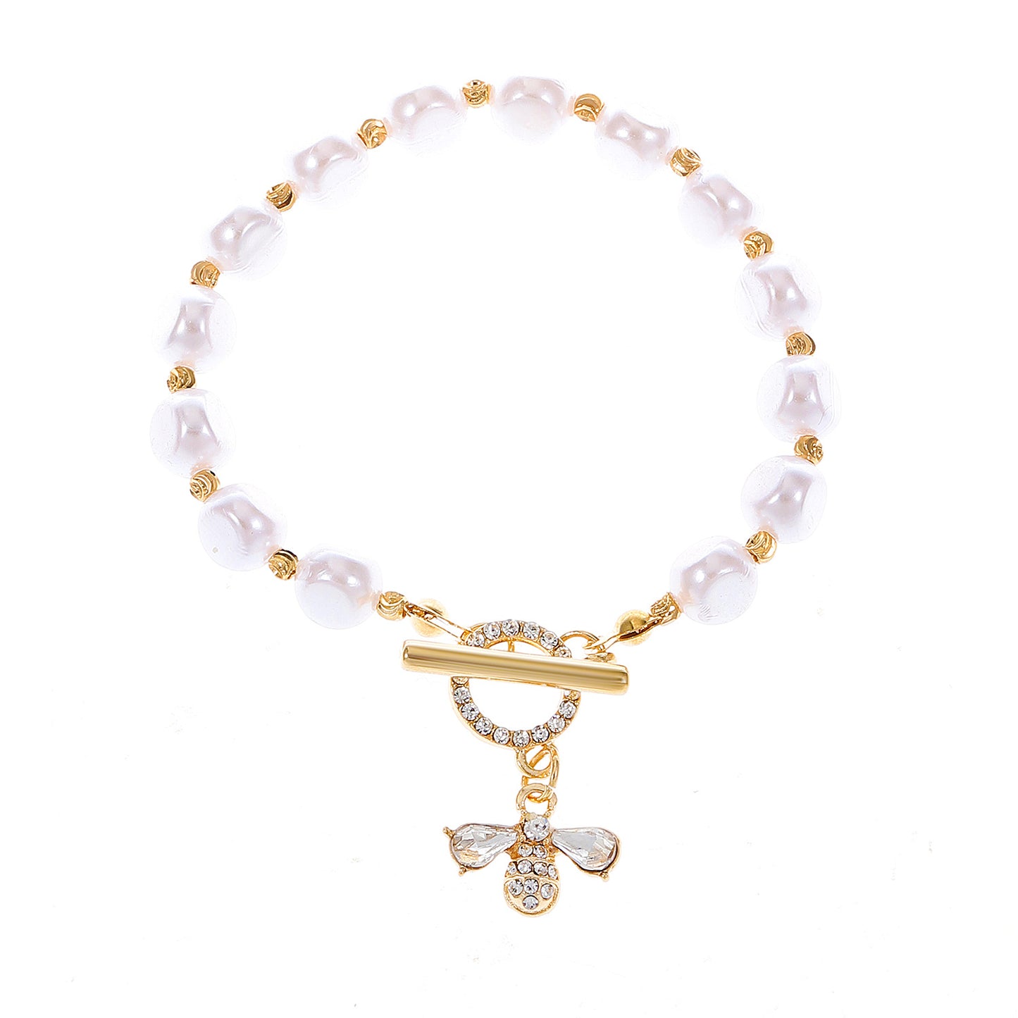 Diamond Bee Pearl Female French Entry Lux Bracelets