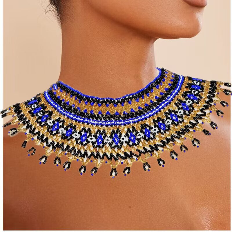 Charming Classic Cleopatra Beaded Clothing Assembly Necklace