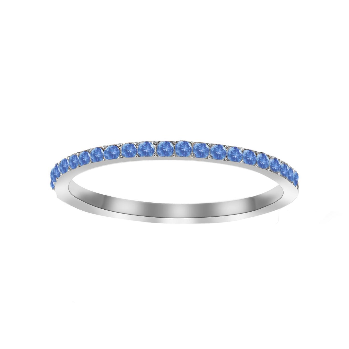 Full Diamond Stainless Steel Birthstones Zircon Ring