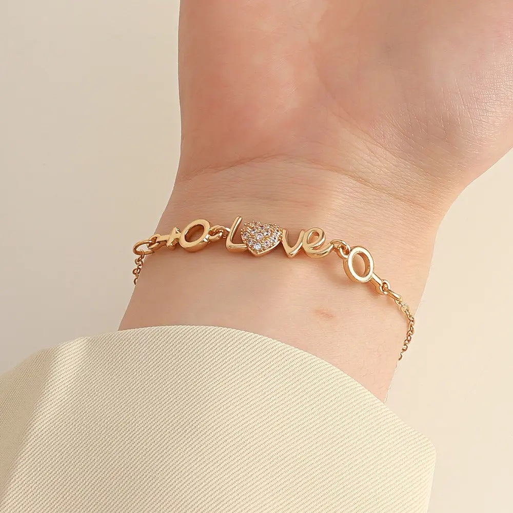 Fashion Vintage Pearl Letter Female Style Bracelets